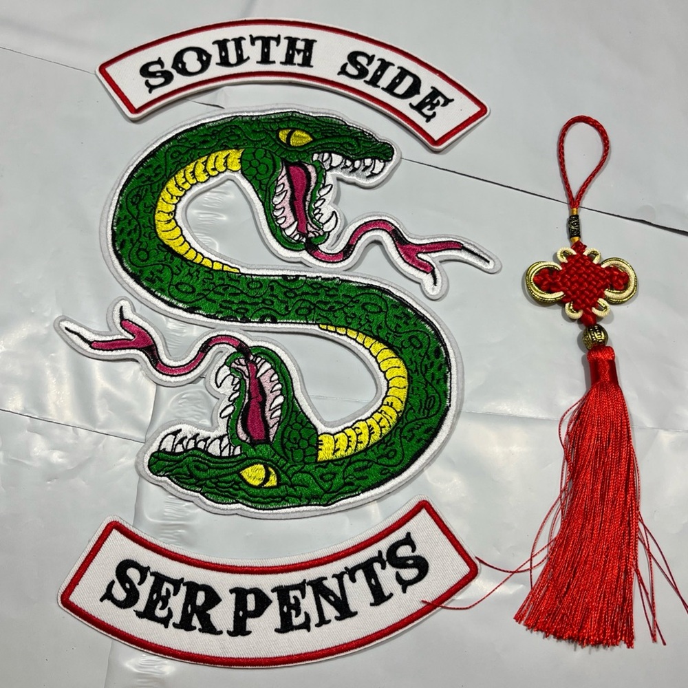 Riverdale Southside Serpent snake Iron On PATCHES LOT Hot Topic NEW  Red Tassels